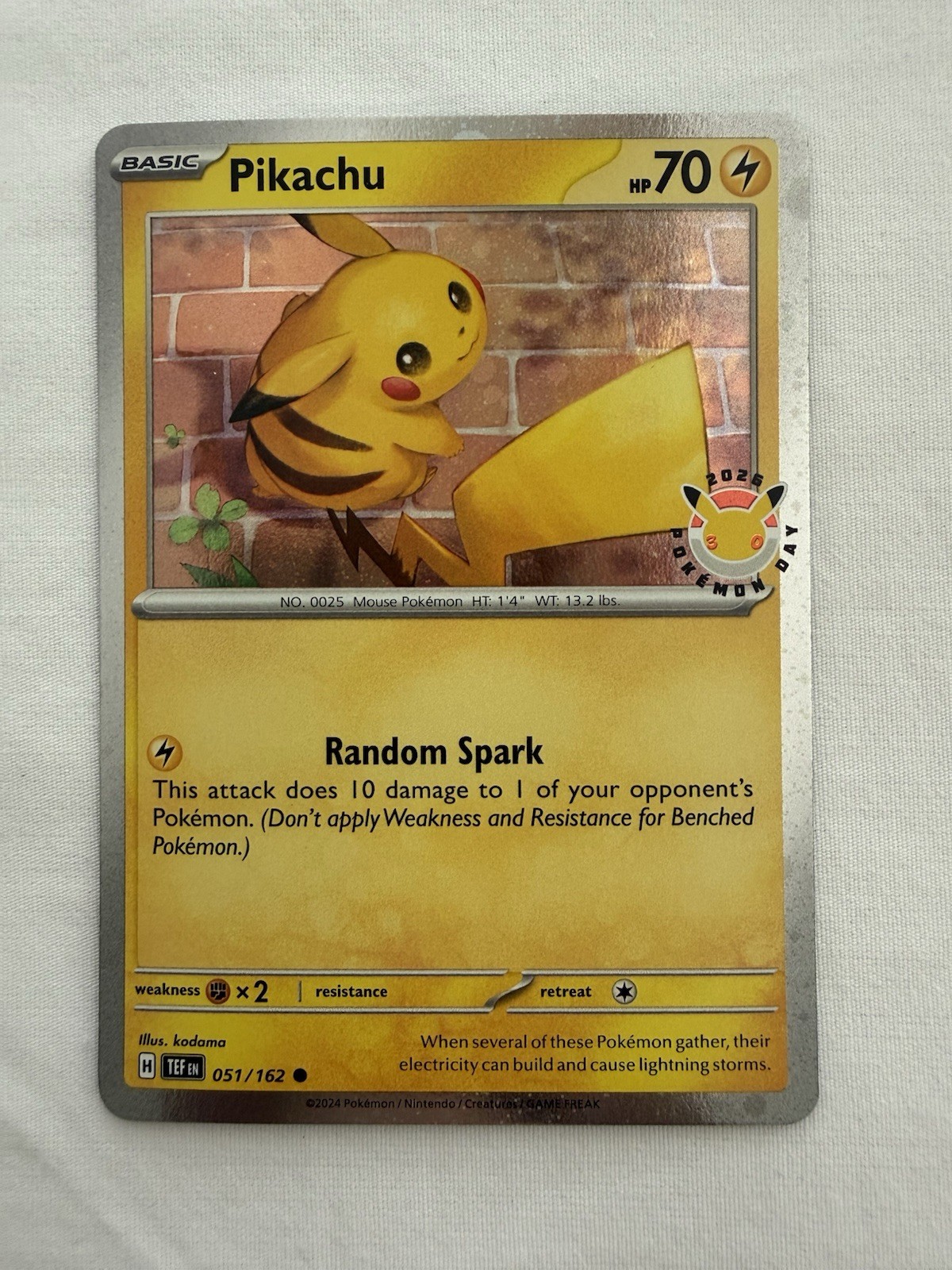 Pikachu Pokemon Day 2026 051/162 30th Anniversary Promo Pokemon TCG – NM