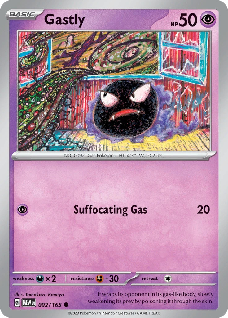 Pokemon Gastly 92/165 Scarlet & Violet 151