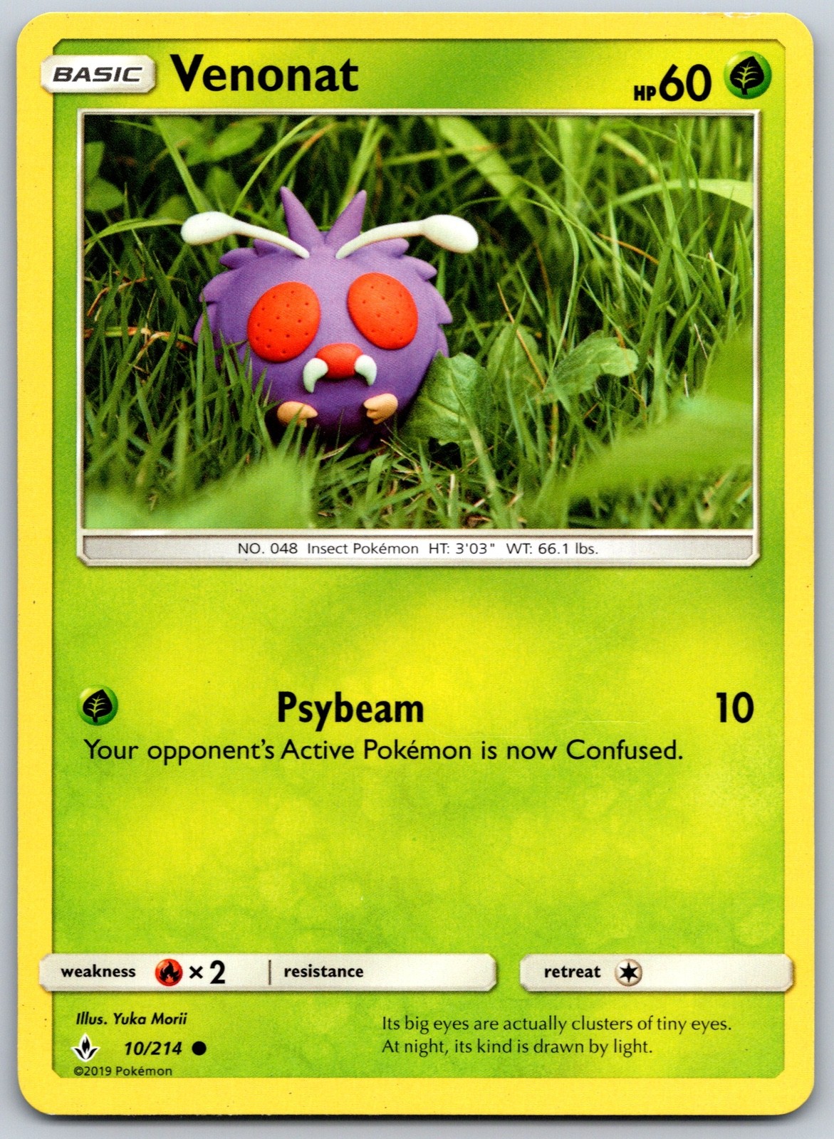 Venonat (10) Common Yuka Morii SM – Unbroken Bonds 10/214 NM