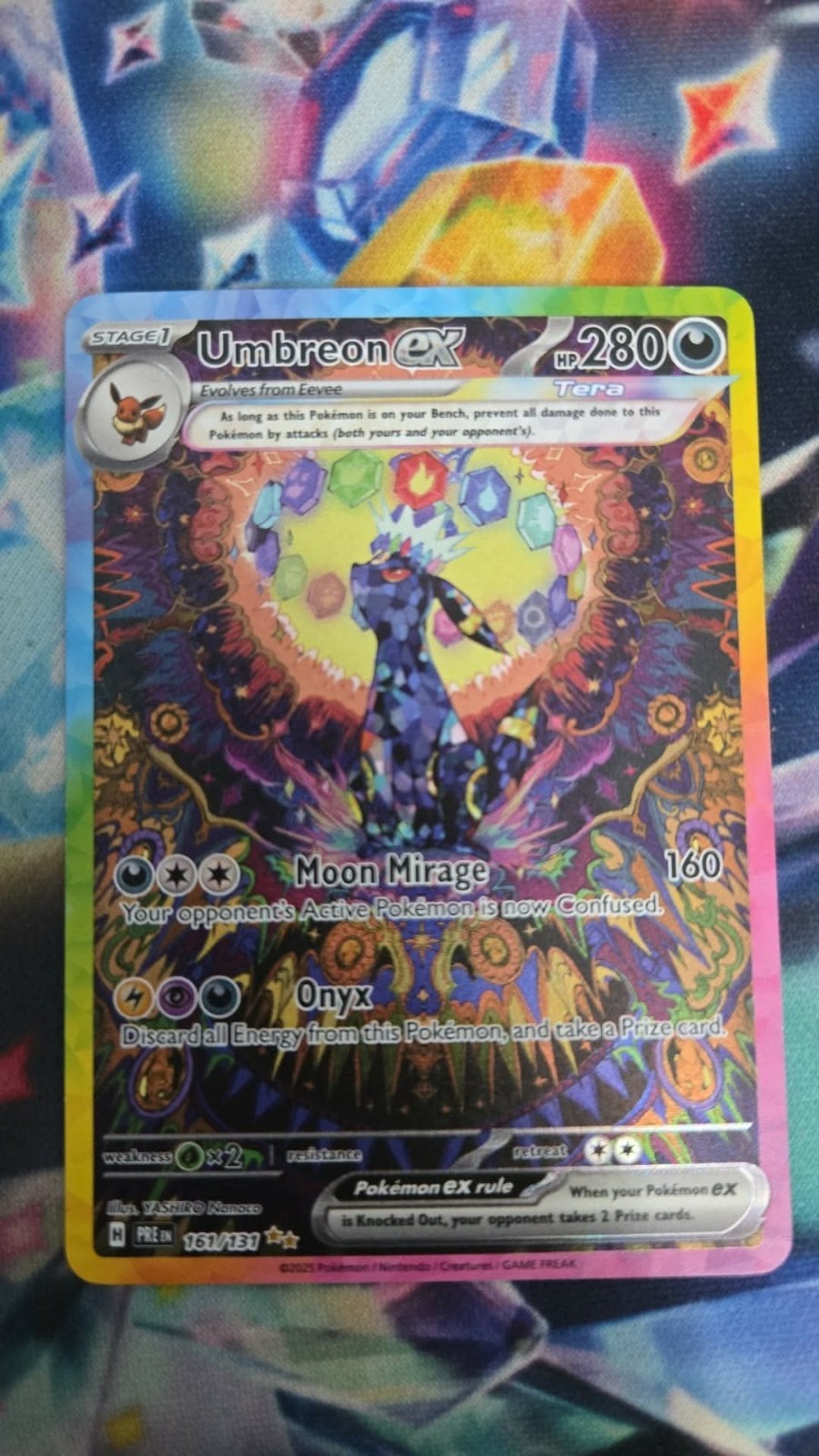 Pokémon Prismatic Evolutions Umbreon EX Card 161/131 SIR