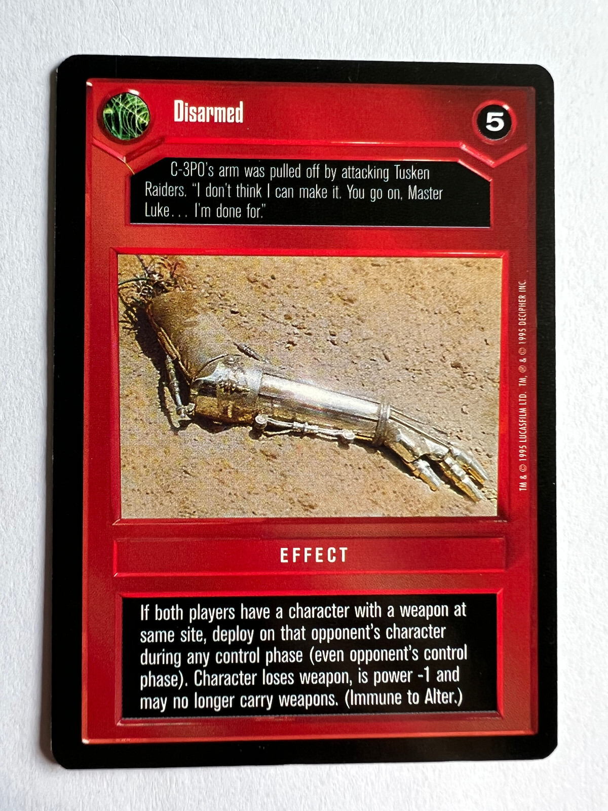 Disarmed Star Wars CCG Card – Star Wars Premiere Limited Set