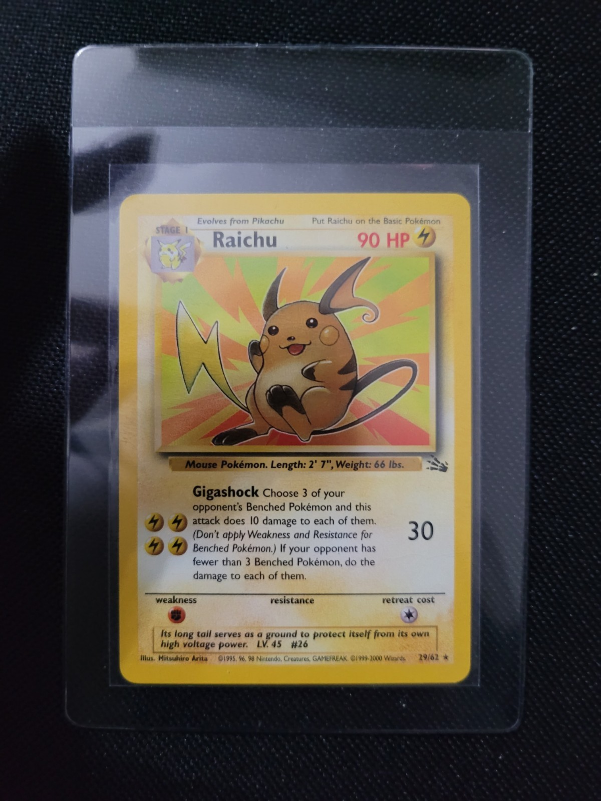 Pokemon Fossil 3rd Print Red Logo 1999 2000 Raichu 29/62 THE REAL ONE YES!