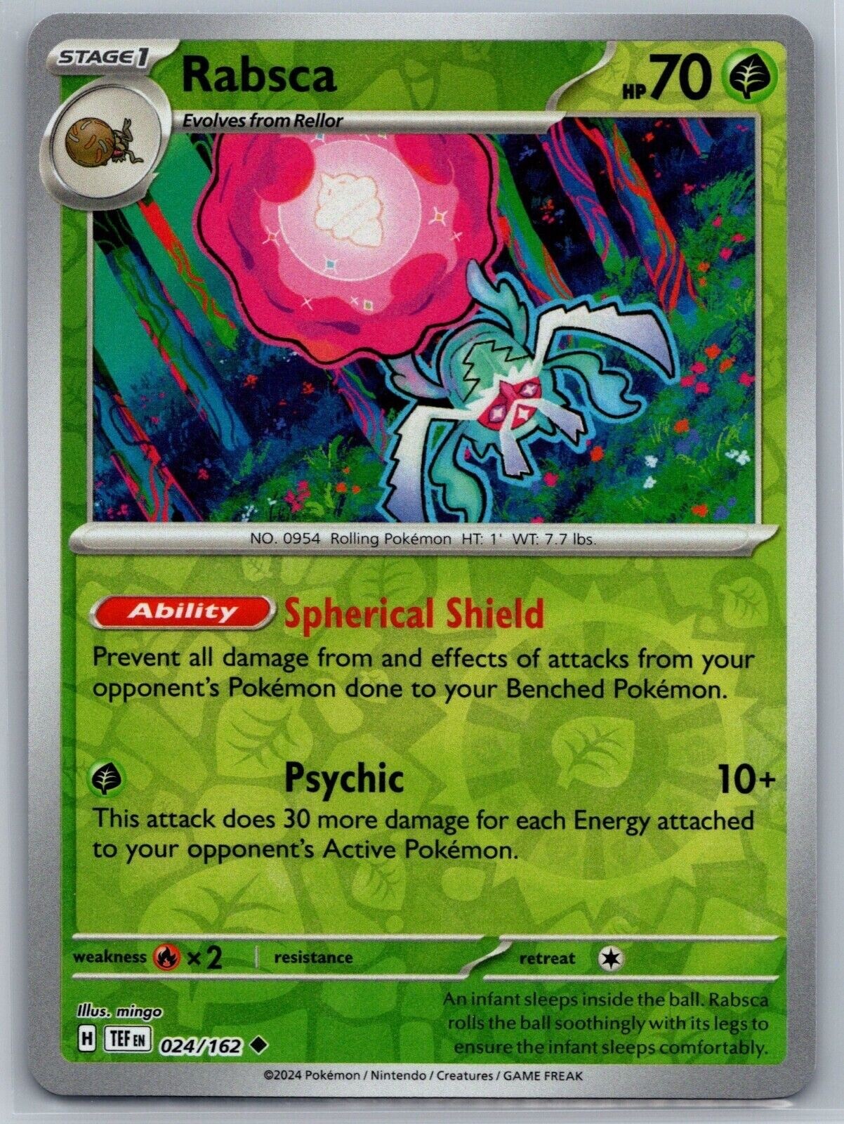 Pokemon – Rabsca – 024/162 – Reverse Holo – Temporal Forces – NM/M