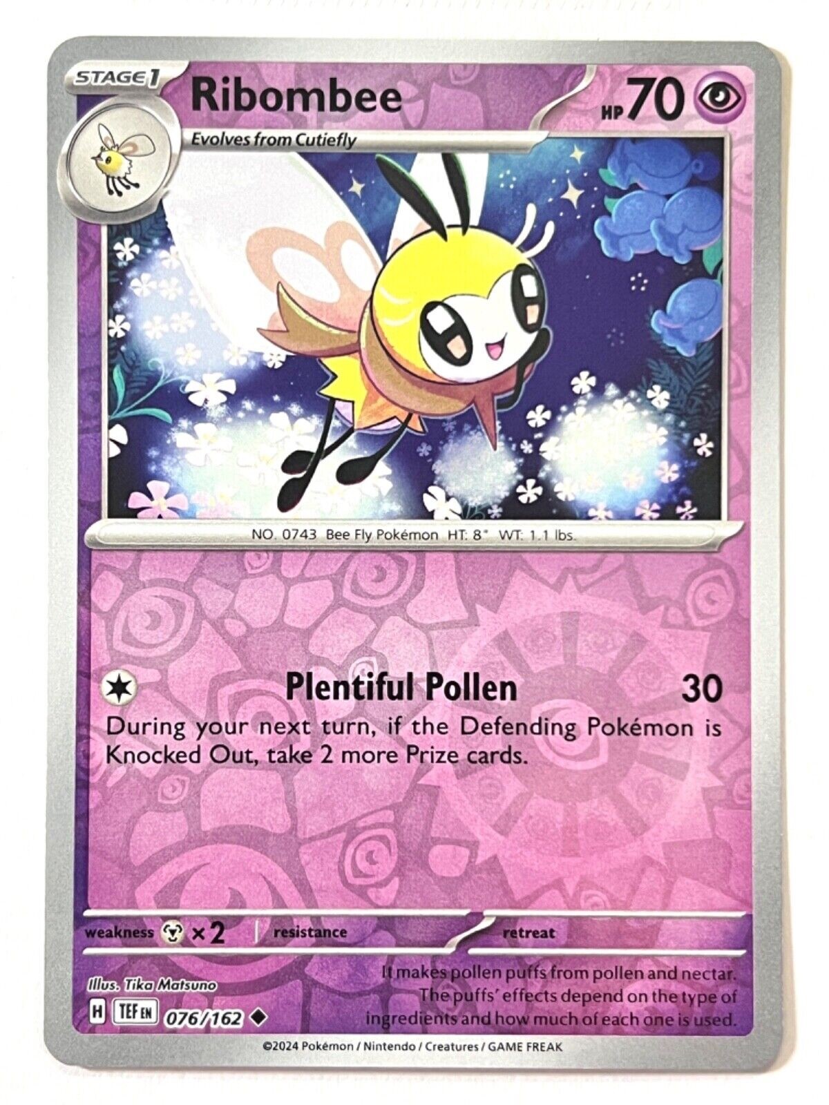 Pokemon – Ribombee 076/162 – Reverse Holo – Temporal Forces – NM/M