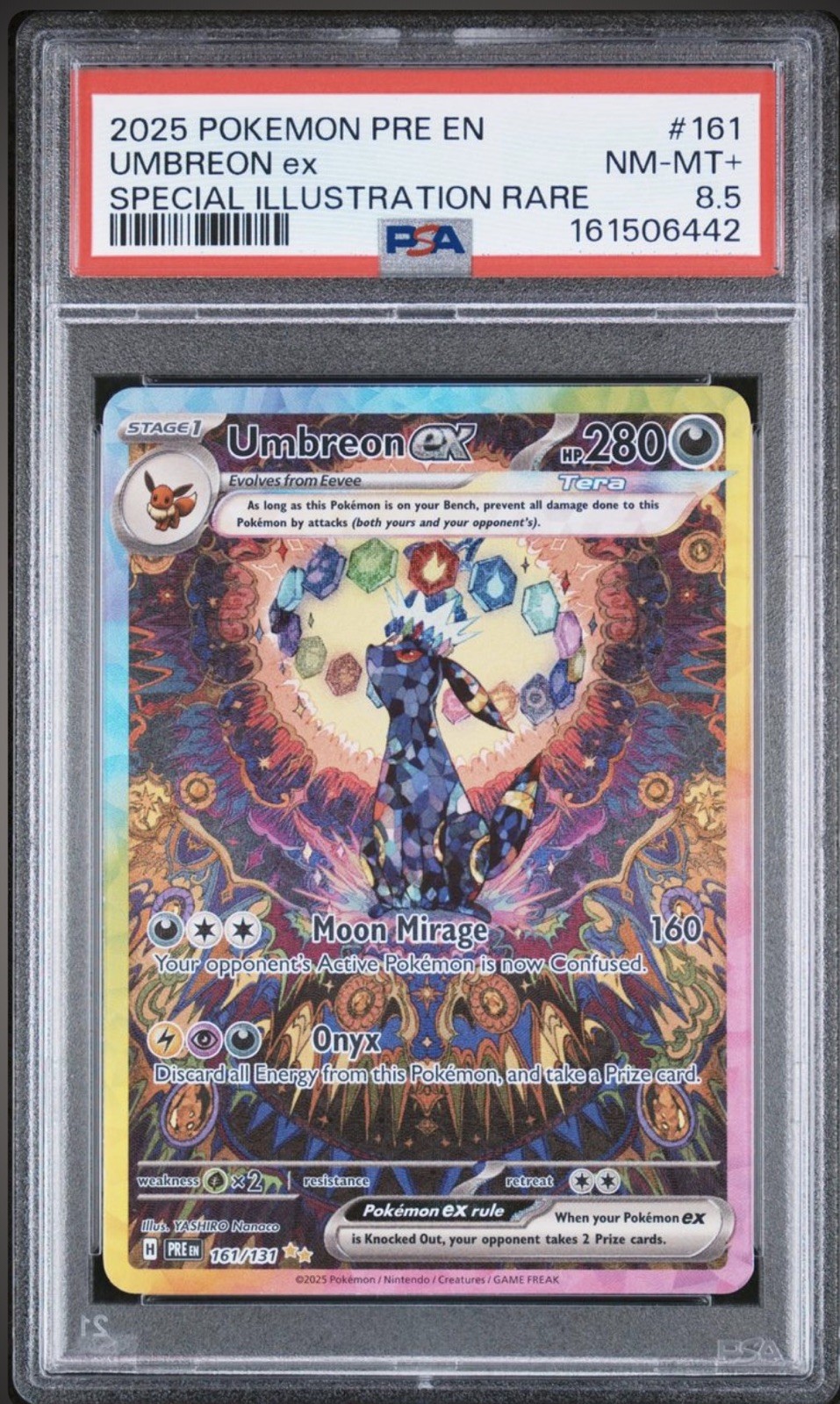 PSA 8.5 Umbreon ex SIR 161/131 Prismatic Evolutions Pokemon NM-MT+ 2025